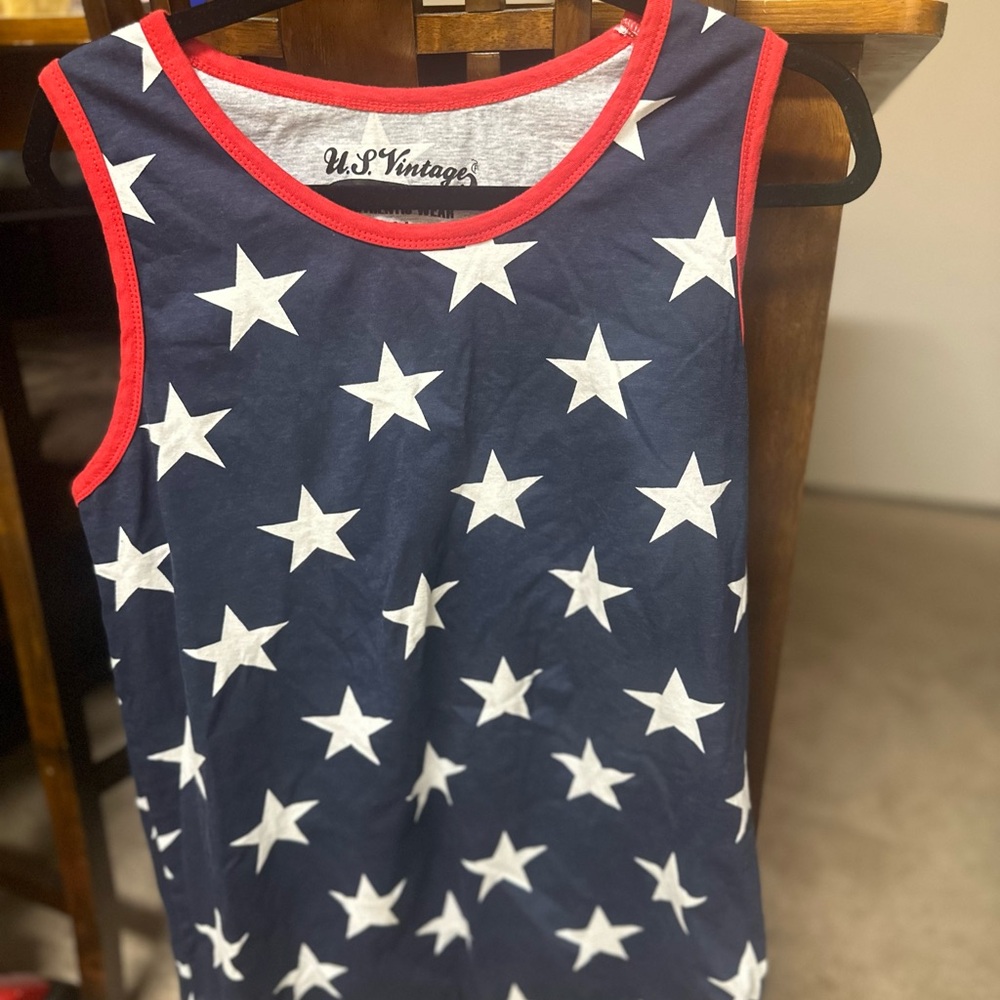 Kids Star Tank Top - Blue and White